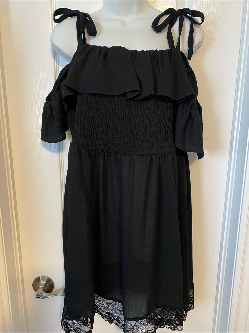 torrid Black Ruffle Tie-Shoulder Swim Coverup